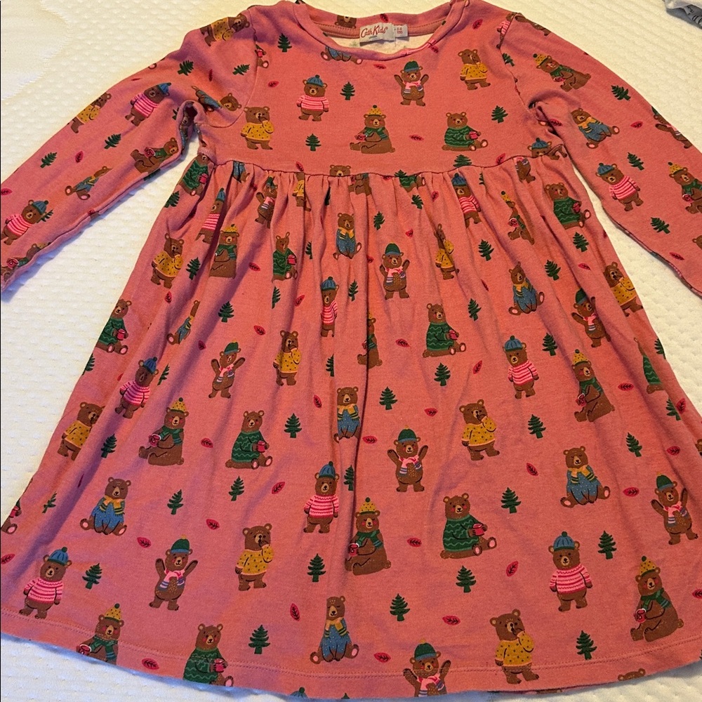 Cath Kidston LIKE NEW Pink Bear Print dress worn 1 time